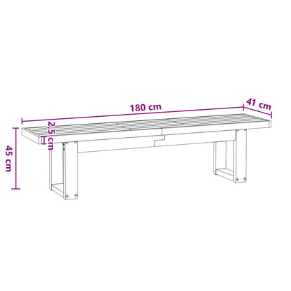 Dining Bench NOAIN 180 x 41 x 45 cm Solid Pine Wood Black