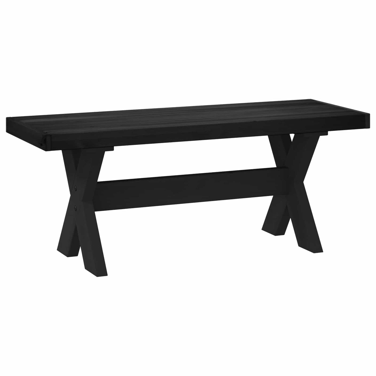 Dining Bench NOAIN 120 x 41 x 45 cm Solid Pine Wood Black