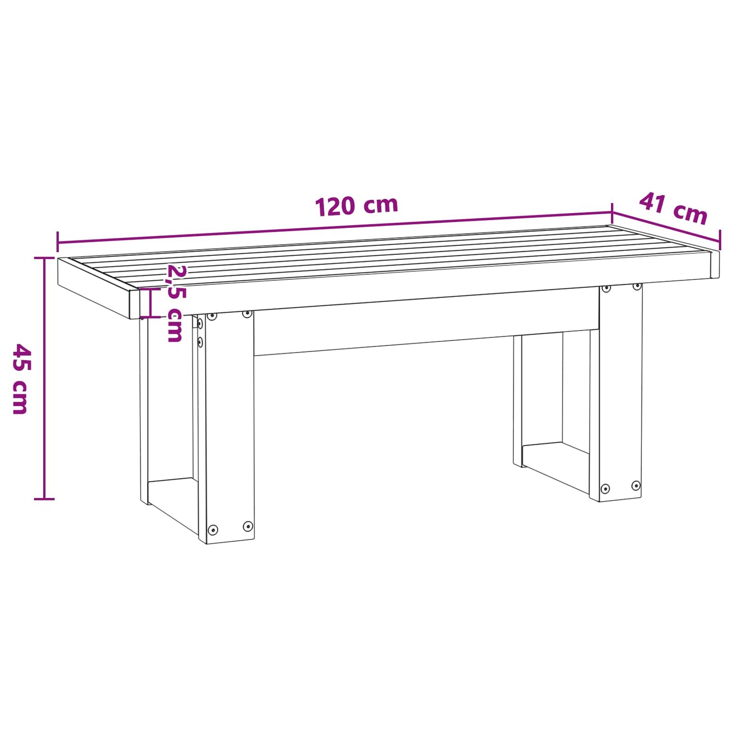 Dining Bench NOAIN 120 x 41 x 45 cm Solid Pine Wood Black