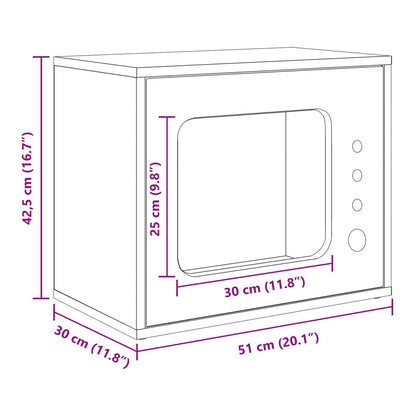 Cat House Gloss White 51 x 30 x 42.5 cm Engineered Wood