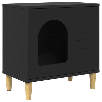 Cat House Black 51 x 30 x 52 cm Engineered Wood