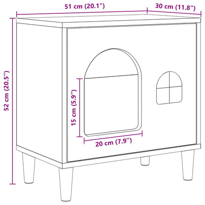 Cat House Old Wood 51 x 30 x 52 cm Engineered Wood