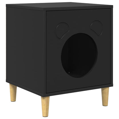 Cat House Black 42.5 x 40 x 53 cm Engineered Wood