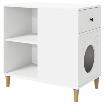 Cat House White 72 x 42.5 x 70 cm Engineered Wood