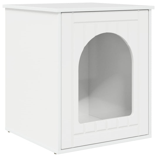 Cat House Gloss White 53 x 52 x 62 cm Engineered Wood