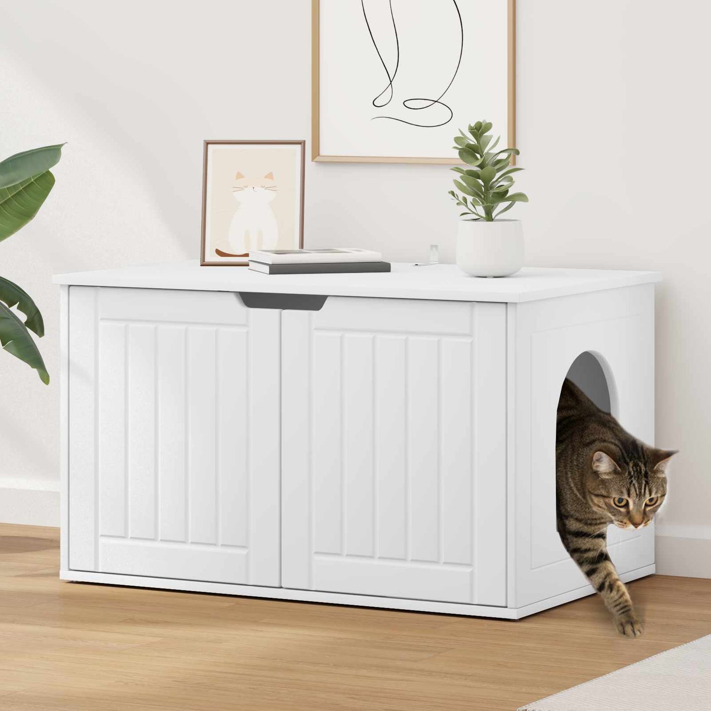 Cat House White 85 x 55 x 50.5 cm Engineered Wood
