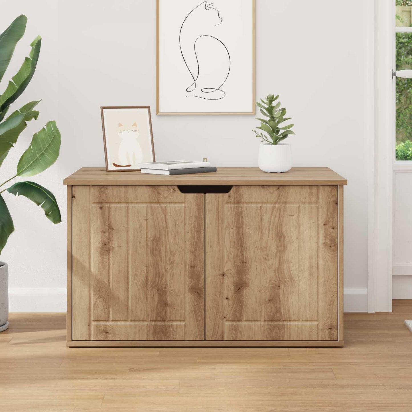 Cat House Artisian Oak 85 x 55 x 50.5 cm Engineered Wood