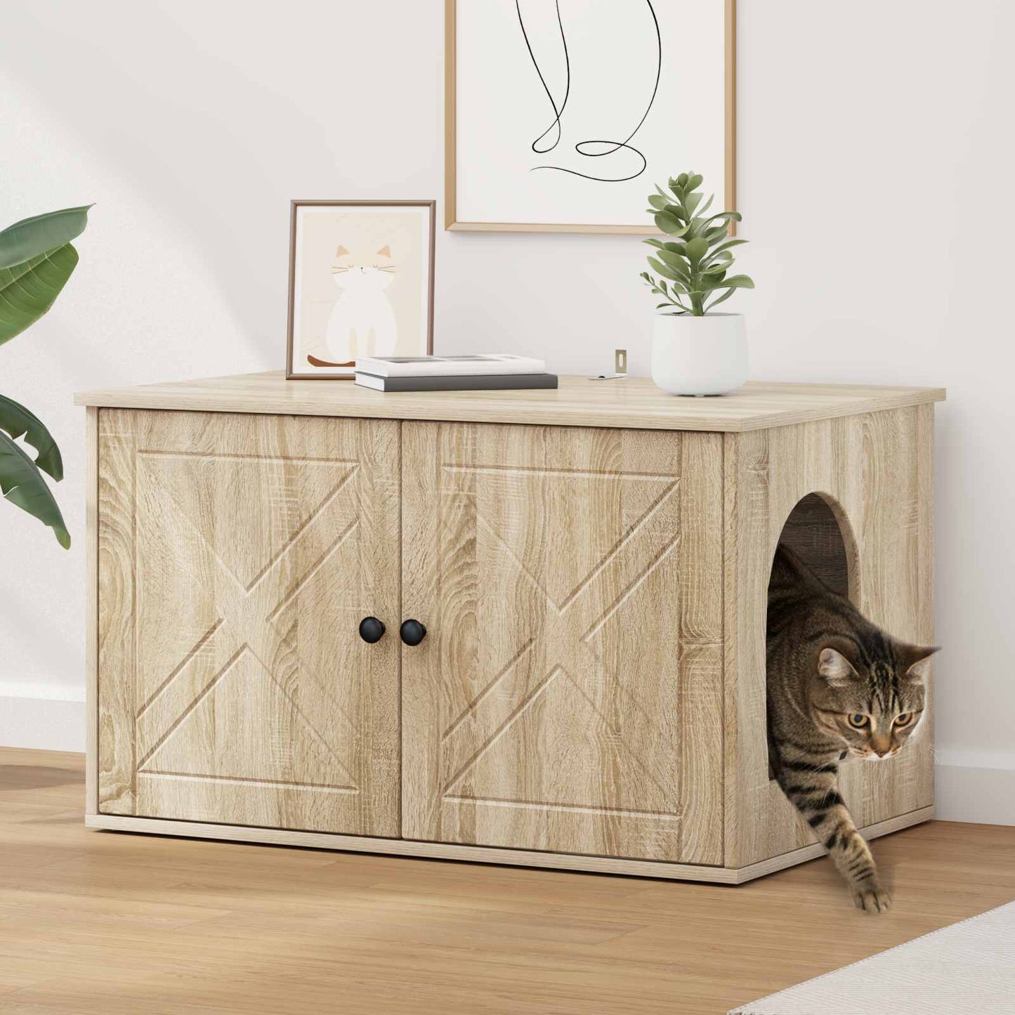 Cat House Sonoma 85 x 55 x 50.5 cm Engineered Wood