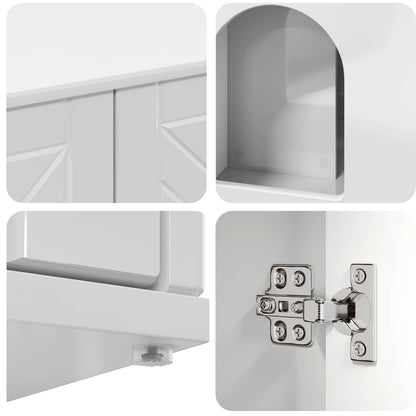Cat House Gloss White 85 x 55 x 50 cm Engineered Wood