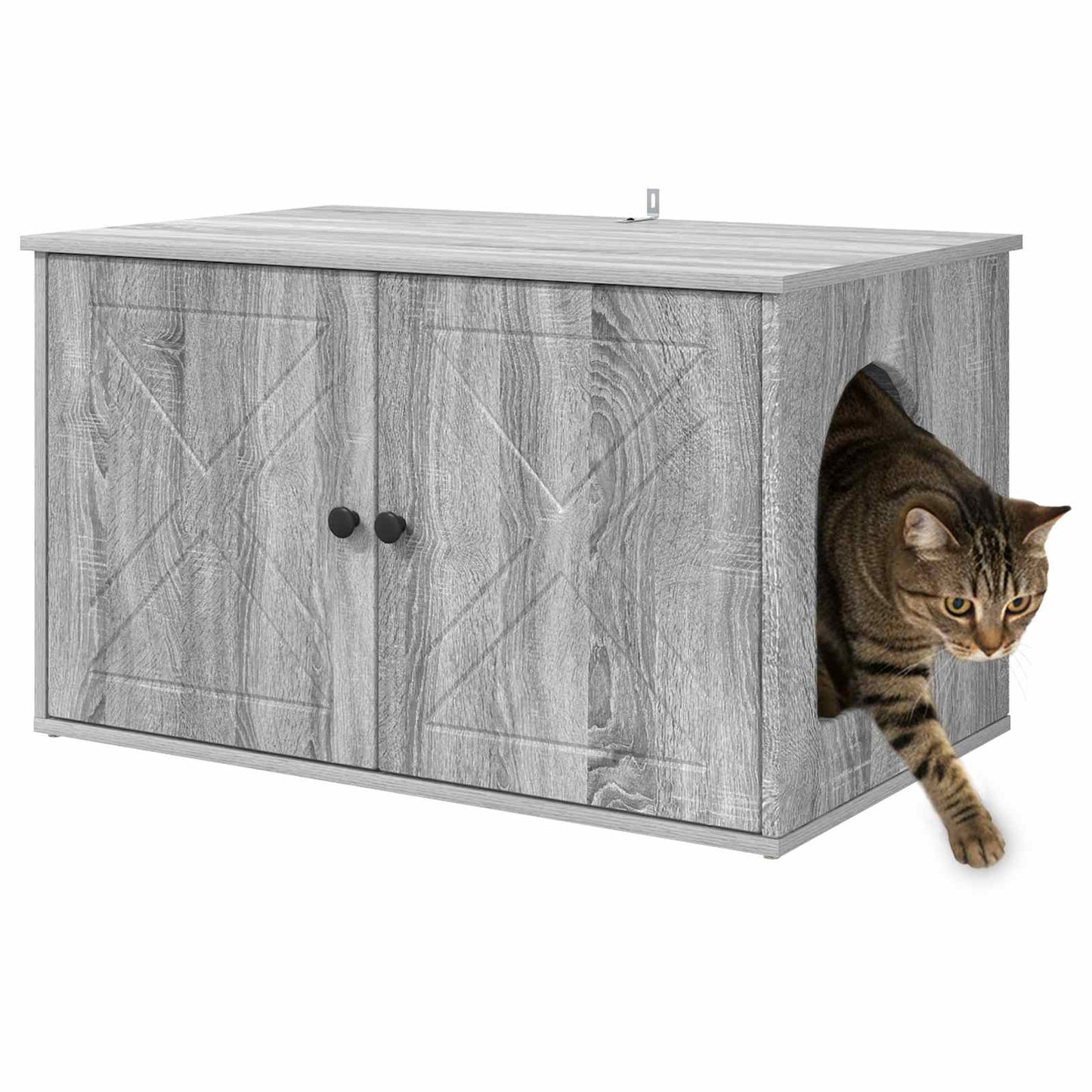 Cat House Grey Sonoma 85 x 55 x 50 cm Engineered Wood