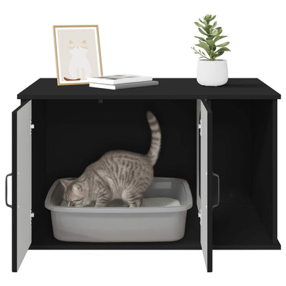 Cat House Black 85 x 55 x 50 cm Engineered Wood