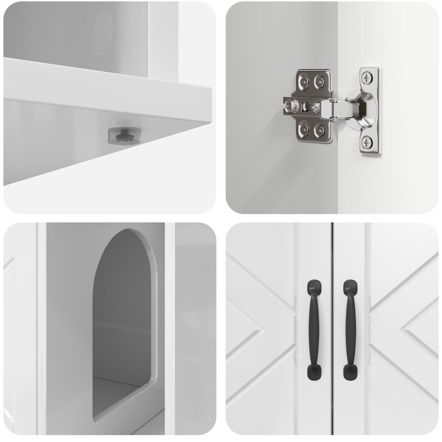 Cat House Gloss White 85 x 55 x 50 cm Engineered Wood