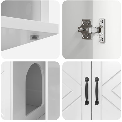 Cat House Gloss White 85 x 55 x 50 cm Engineered Wood