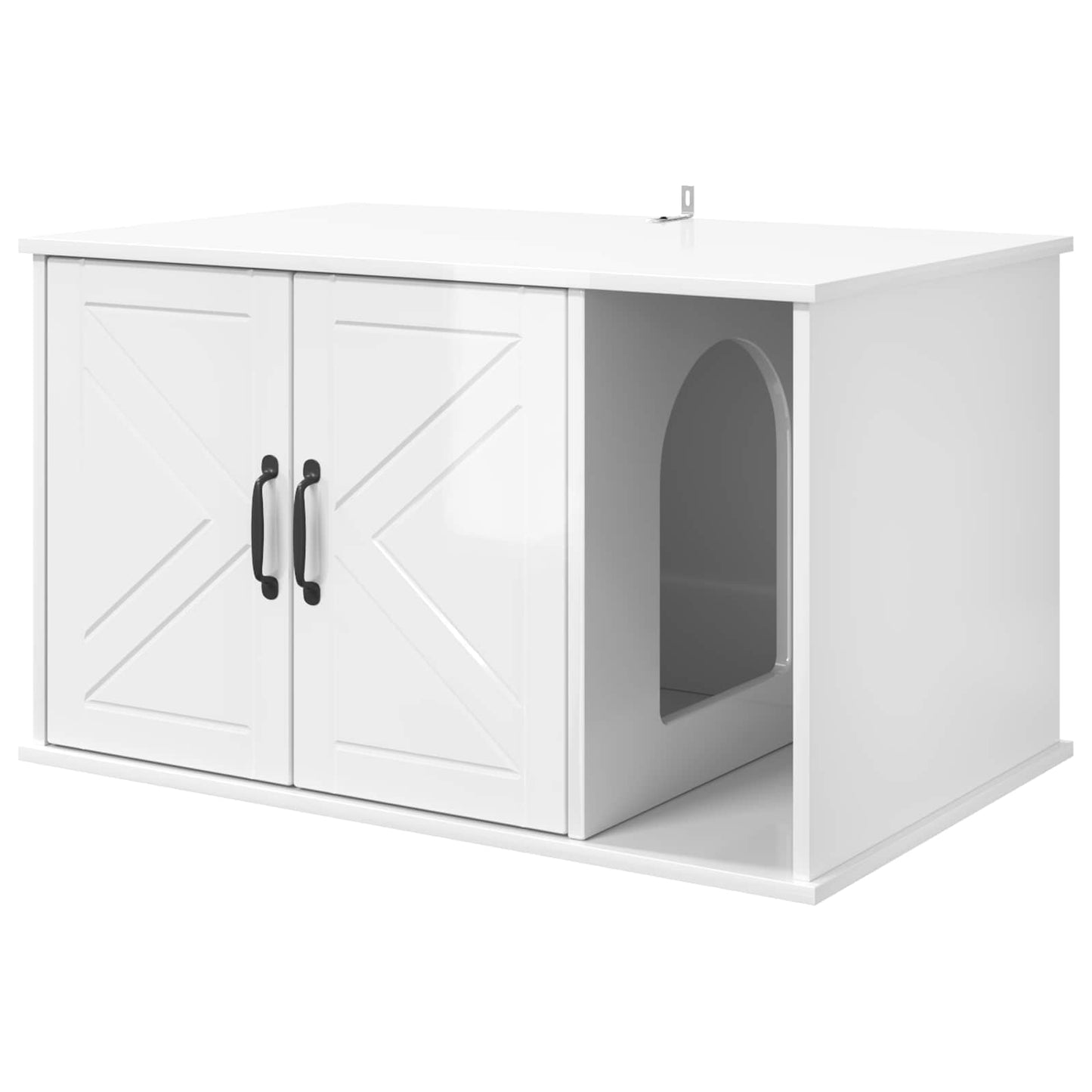Cat House Gloss White 85 x 55 x 50 cm Engineered Wood