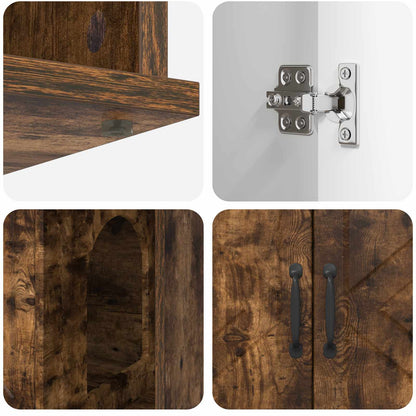Cat House Smoked Oak 85 x 55 x 50 cm Engineered Wood