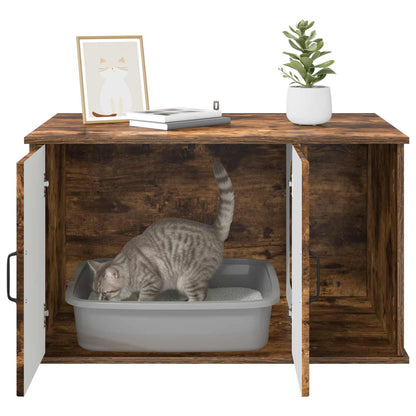 Cat House Smoked Oak 85 x 55 x 50 cm Engineered Wood