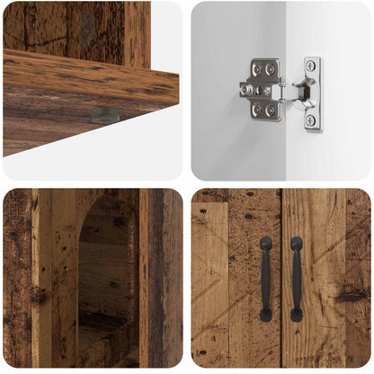 Cat House Old Wood 85 x 55 x 50 cm Engineered Wood