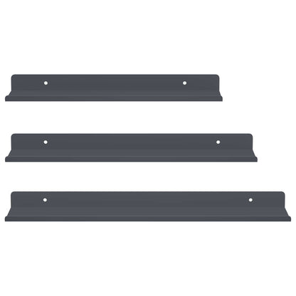 Floating Shelf 3 pcs Anthracite 40 x 9 x 2.5 cm Steel