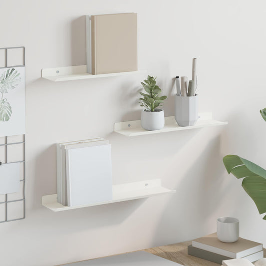Floating Shelf 3 pcs White 40 x 9 x 2.5 cm Steel