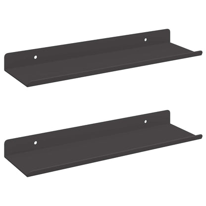 Floating Shelf 2 pcs Black 30 x 9 x 2.5 cm Steel