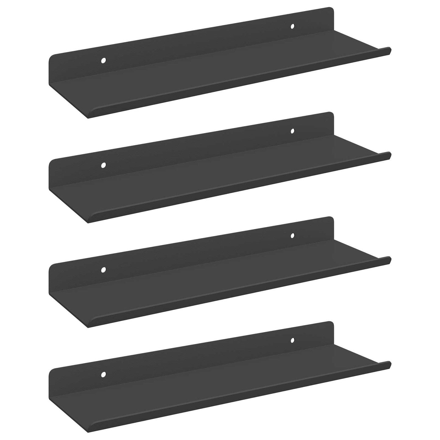 Floating Shelf 4 pcs Black 30 x 9 x 2.5 cm Steel