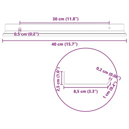 Floating Shelf Wall-mounted 4 pcs Pink 40 x 8.5 x 2.5 cm Steel