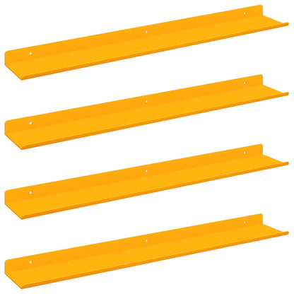 Floating Shelf 4 pcs Mustard Yellow 60 x 8.5 x 2.5 cm Steel