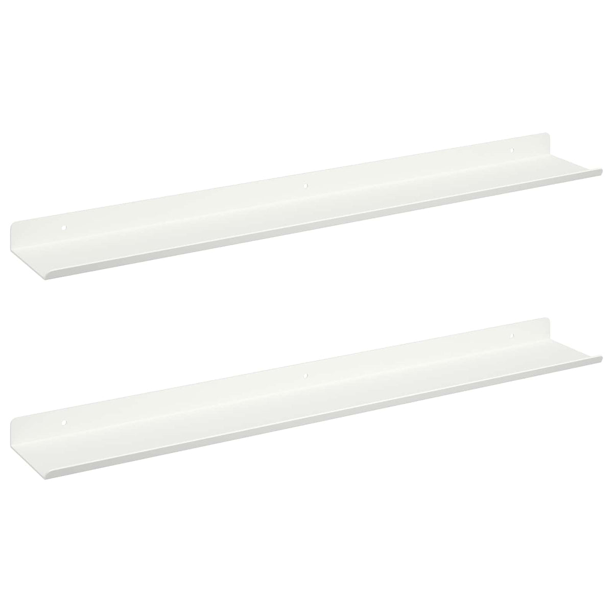 Floating Shelf 2 pcs White 60 x 8.5 x 2.5 cm Steel