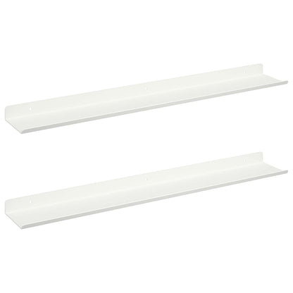 Floating Shelf 2 pcs White 60 x 8.5 x 2.5 cm Steel