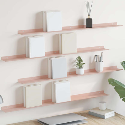 Floating Shelf Wall-mounted 4 pcs Pink 100 x 9 x 2.5 cm Steel