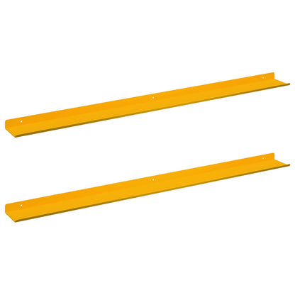 Floating Shelf 2 pcs Mustard Yellow 100 x 9 x 2.5 cm Steel