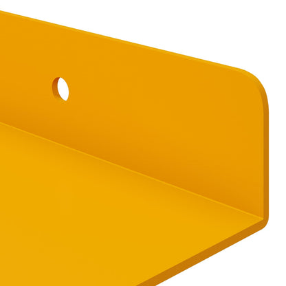 Floating Shelf 4 pcs Mustard Yellow 100 x 9 x 2.5 cm Steel