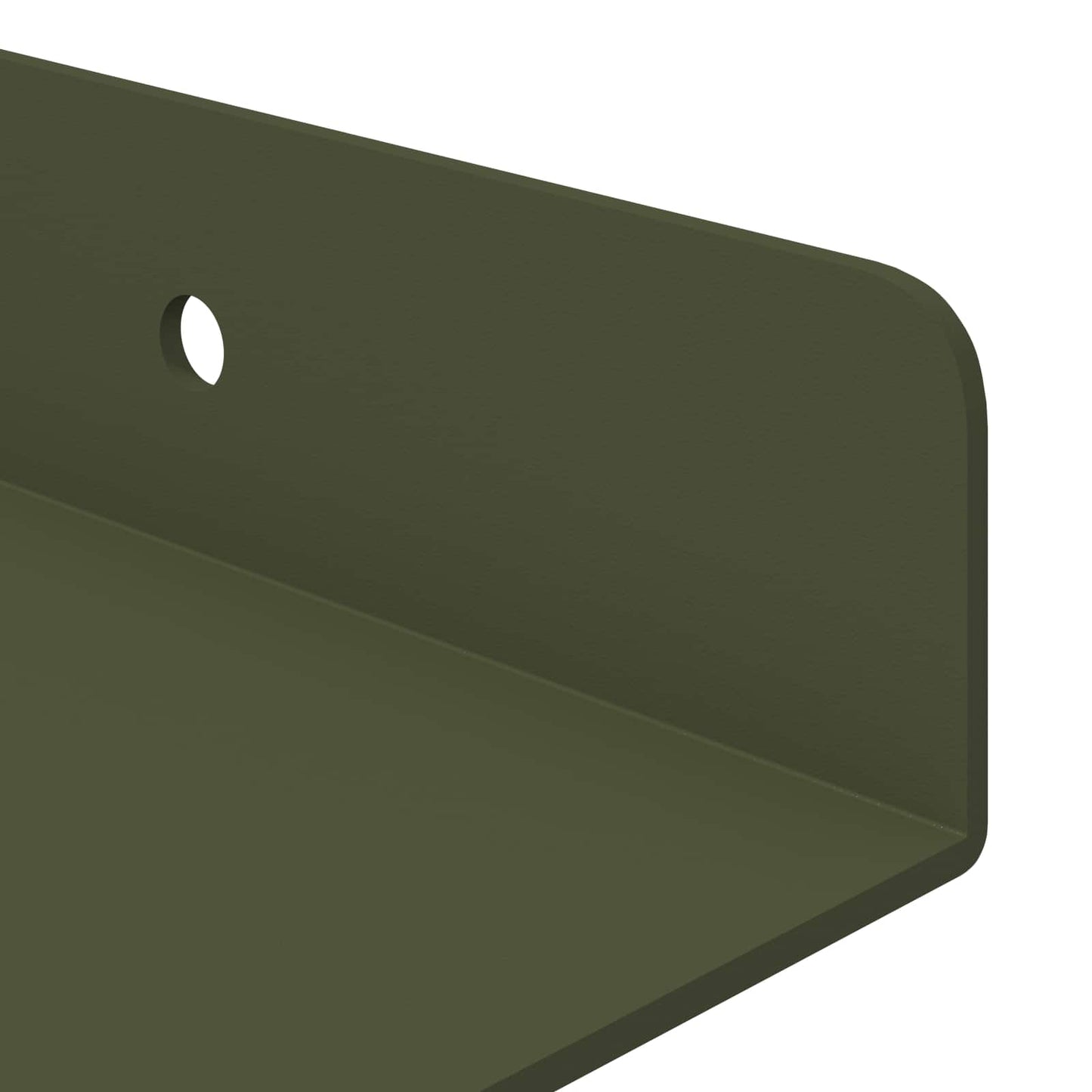 Floating Shelf 2 pcs Olive Green 100 x 9 x 2.5 cm Steel