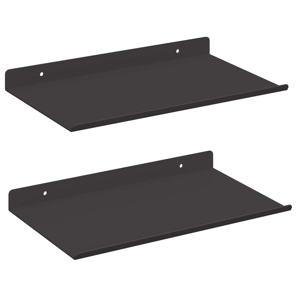 Floating Shelf 2 pcs Black 30 x 18 x 2.5 cm Steel