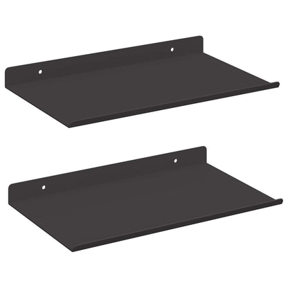 Floating Shelf 2 pcs Black 30 x 18 x 2.5 cm Steel
