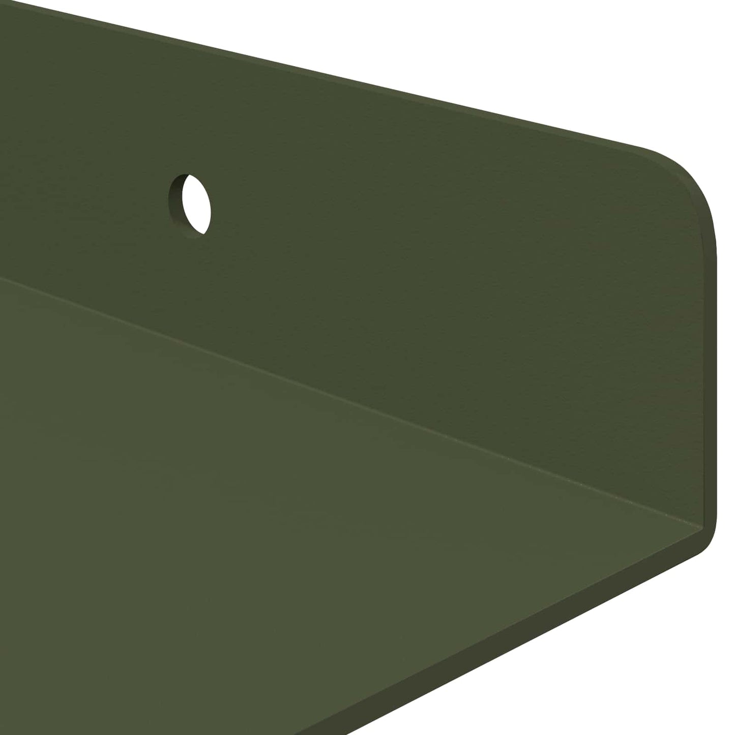 Floating Shelf 4 pcs Olive Green 30 x 18 x 2.5 cm Steel