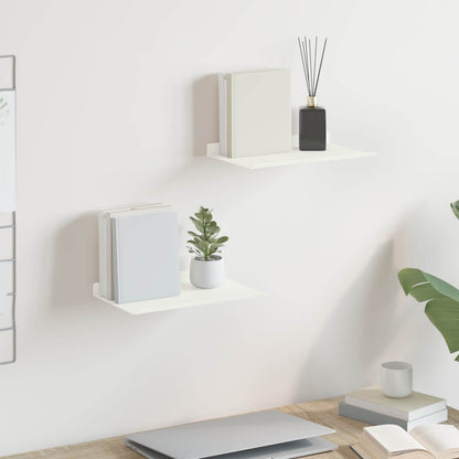 Floating Shelf 2 pcs White 30 x 18 x 2.5 cm Steel