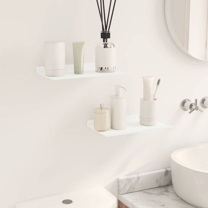 Floating Shelf 2 pcs White 30 x 18 x 2.5 cm Steel
