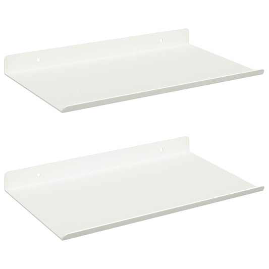 Floating Shelf 2 pcs White 30 x 18 x 2.5 cm Steel