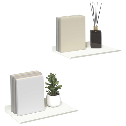 Floating Shelf 2 pcs White 30 x 18 x 2.5 cm Steel