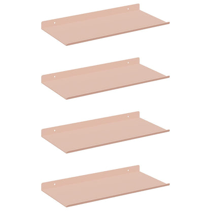 Floating Shelf Wall-mounted 4 pcs Pink 40 x 18 x 2.5 cm Steel