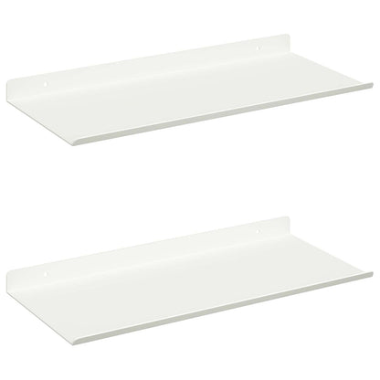 Floating Shelf 2 pcs White 40 x 18 x 2.5 cm Steel