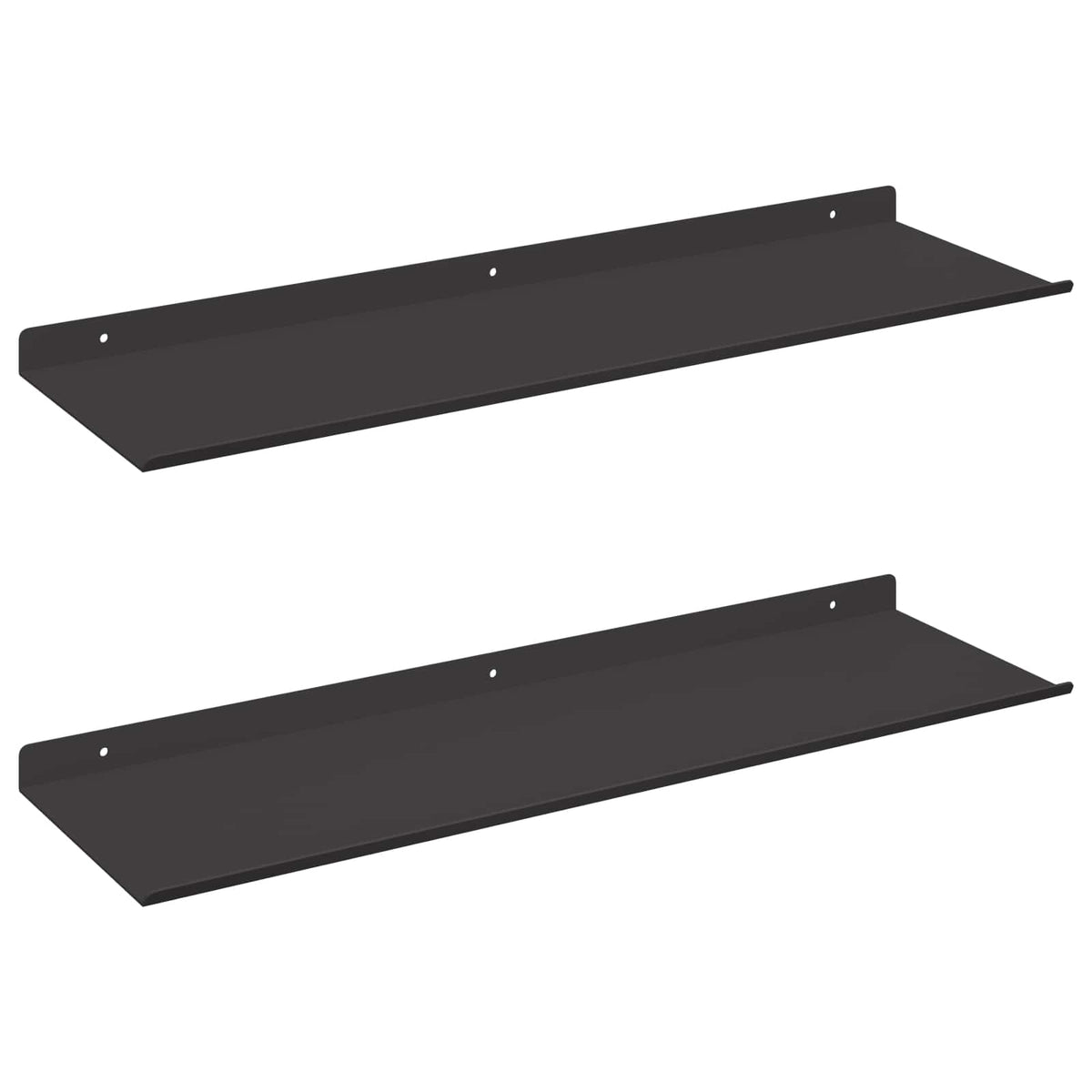 Floating Shelf 2 pcs Black 60 x 18 x 2.5 cm Steel