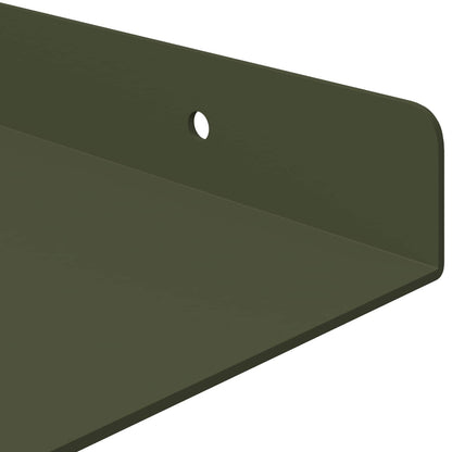 Floating Shelf 2 pcs Olive Green 60 x 18 x 2.5 cm Steel