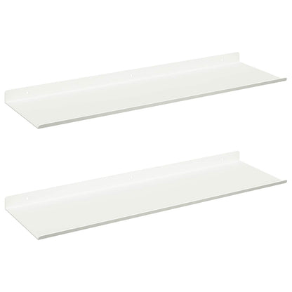 Floating Shelf 2 pcs White 60 x 18 x 2.5 cm Steel