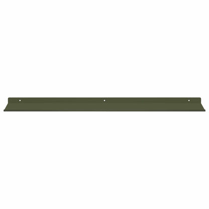Floating Shelf 2 pcs Olive Green 80 x 18 x 2.5 cm Steel