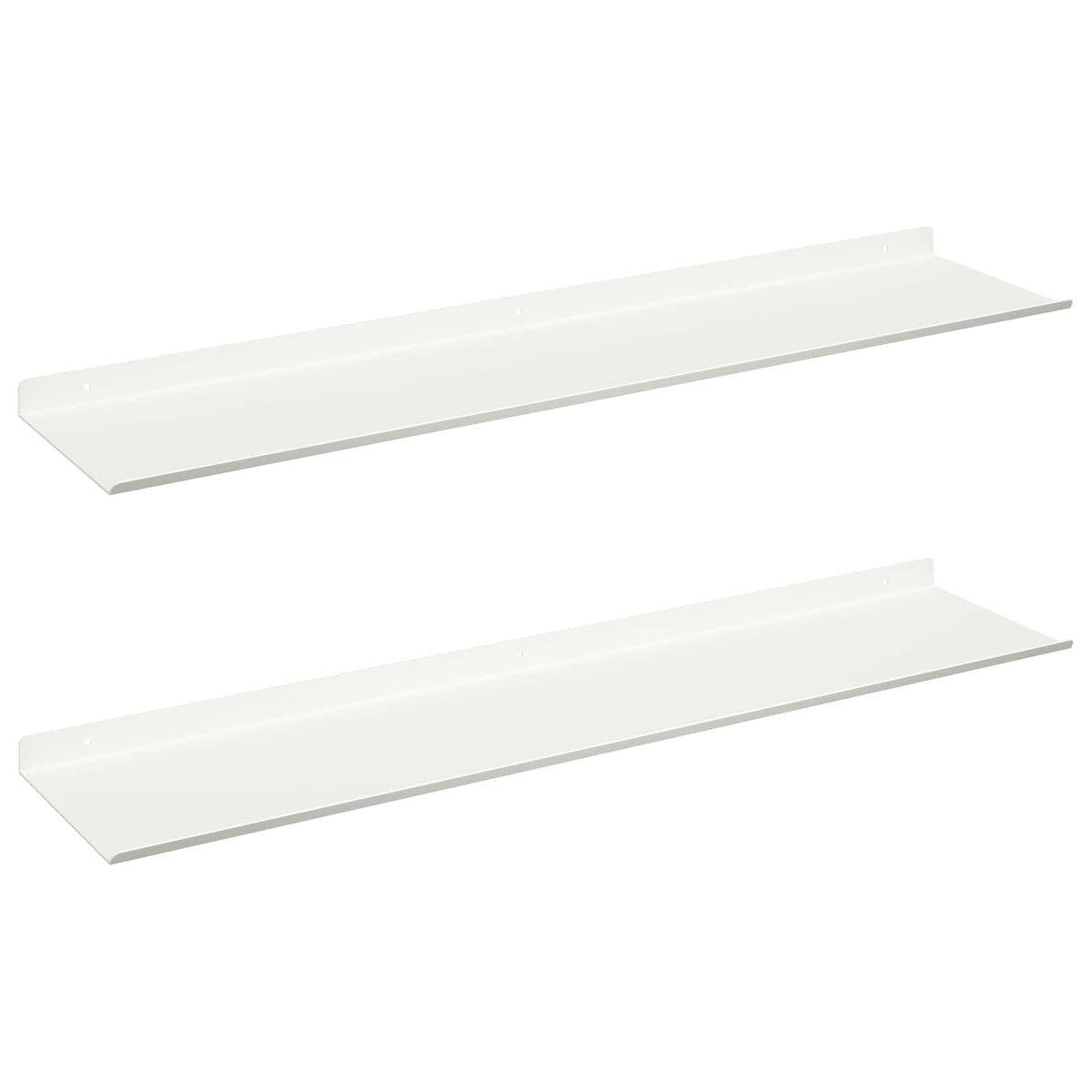 Floating Shelf 2 pcs White 80 x 18 x 2.5 cm Steel