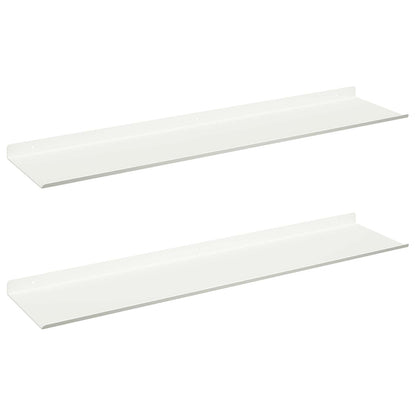 Floating Shelf 2 pcs White 80 x 18 x 2.5 cm Steel