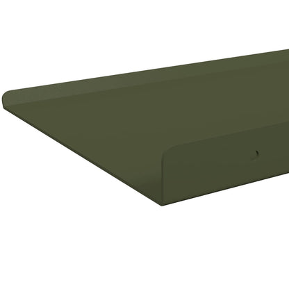 Floating Shelf 2 pcs Olive Green 100 x 18 x 2.5 cm Steel