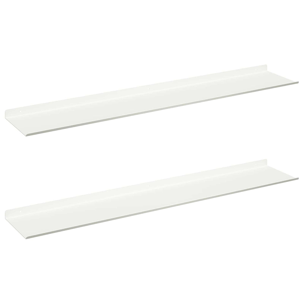 Floating Shelf 2 pcs White 100 x 18 x 2.5 cm Steel